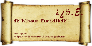 Öhlbaum Euridiké névjegykártya